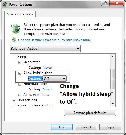 my computer does not hibernate windows 7