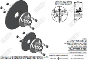 Images of a Brake and Sprocket carrier for a Go-kart