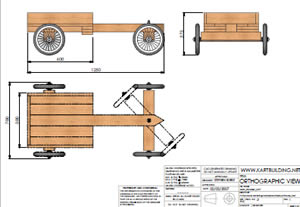 CAD images of wooden go-kart.